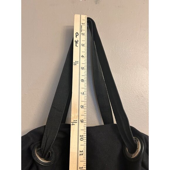 Victorias Secret Black Canvas Tote Bag Chair Print 16x17 Inch - Picture 5 of 9